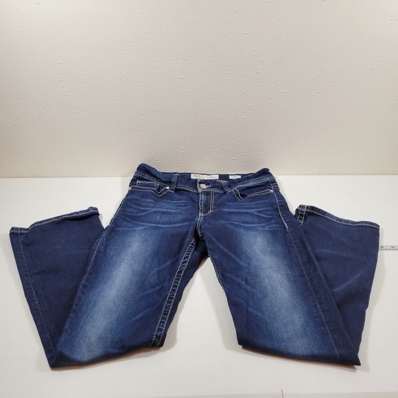 BKE Denim - BKE Dakota Bootcut Jeans Womens 30L Blue Excellent Dark Wash Thick Stitch Denim